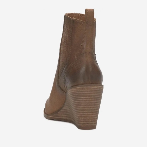 Lucky Brand Fall Wilano Suede Desert Palm Career Stacked Wedge Heel Boots NWT 10 - Picture 4 of 12